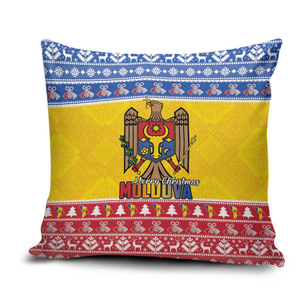 Moldova Christmas Pillow Cover Coat Of Arms Craciun fericit - Wonder Print Shop