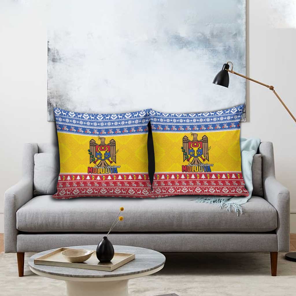 Moldova Christmas Pillow Cover Coat Of Arms Craciun fericit - Wonder Print Shop