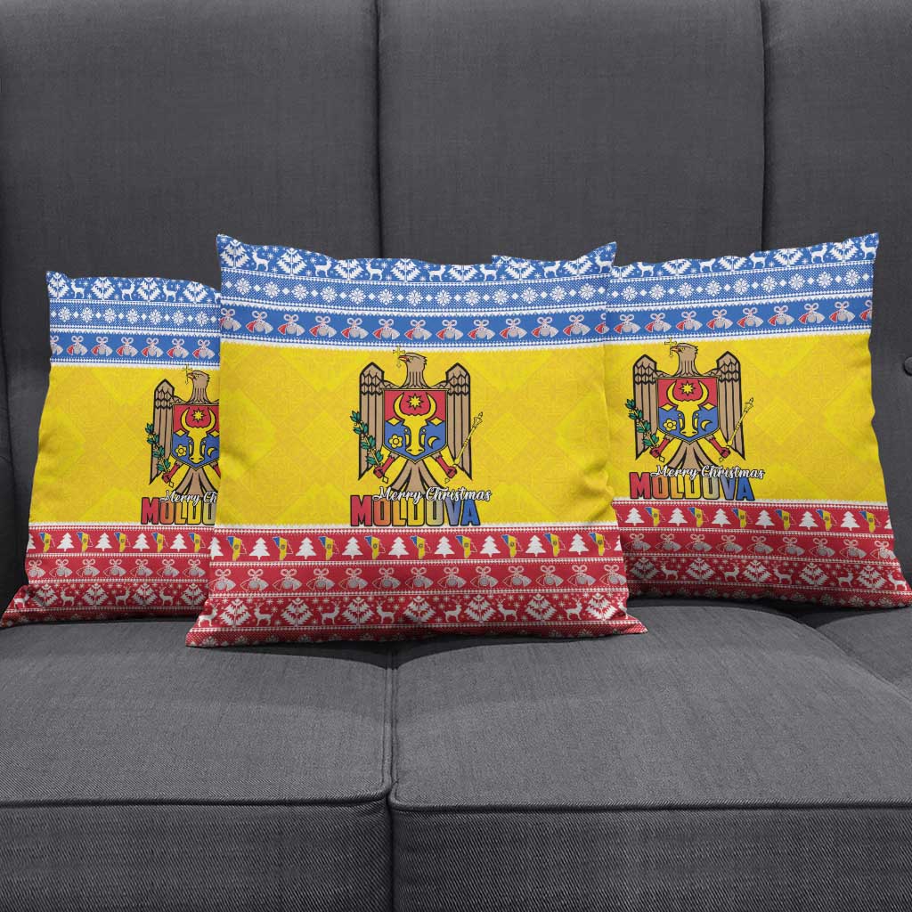 Moldova Christmas Pillow Cover Coat Of Arms Craciun fericit - Wonder Print Shop