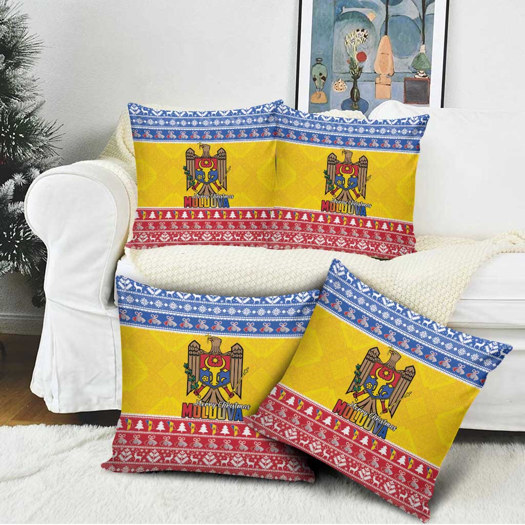 Moldova Christmas Pillow Cover Coat Of Arms Craciun fericit - Wonder Print Shop