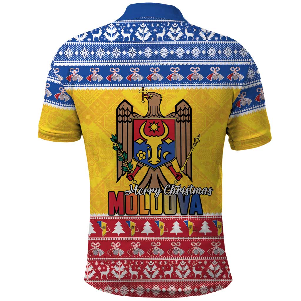 Moldova Christmas Polo Shirt Coat Of Arms Craciun fericit - Wonder Print Shop