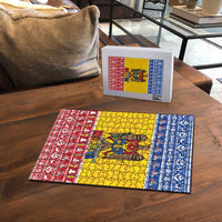 Moldova Christmas Puzzle Coat Of Arms Craciun fericit - Wonder Print Shop