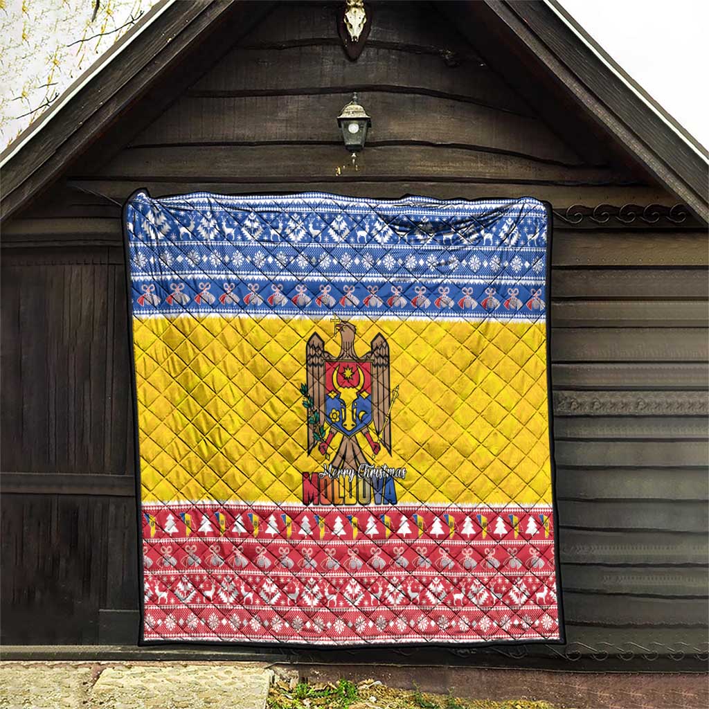 Moldova Christmas Quilt Coat Of Arms Craciun fericit - Wonder Print Shop