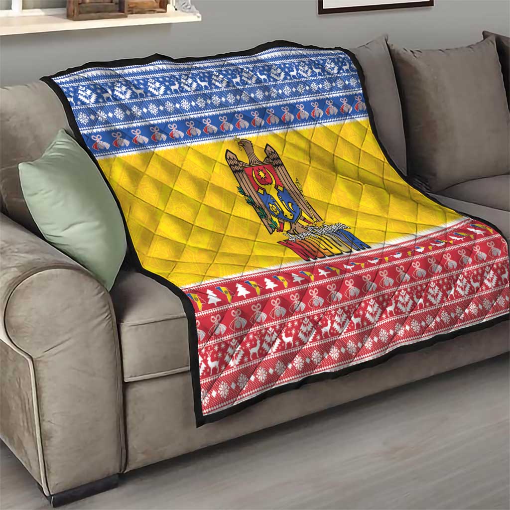 Moldova Christmas Quilt Coat Of Arms Craciun fericit - Wonder Print Shop