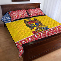 Moldova Christmas Quilt Bed Set Coat Of Arms Craciun fericit - Wonder Print Shop