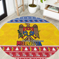Moldova Christmas Round Carpet Coat Of Arms Craciun fericit - Wonder Print Shop