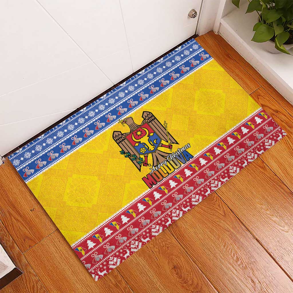 Moldova Christmas Rubber Doormat Coat Of Arms Craciun fericit - Wonder Print Shop