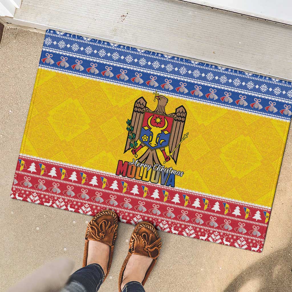 Moldova Christmas Rubber Doormat Coat Of Arms Craciun fericit - Wonder Print Shop