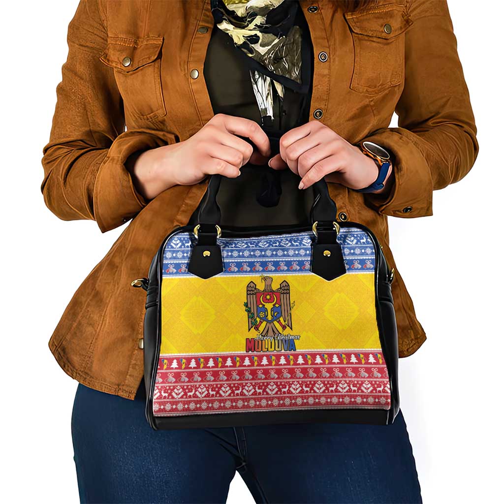 Moldova Christmas Shoulder Handbag Coat Of Arms Craciun fericit - Wonder Print Shop