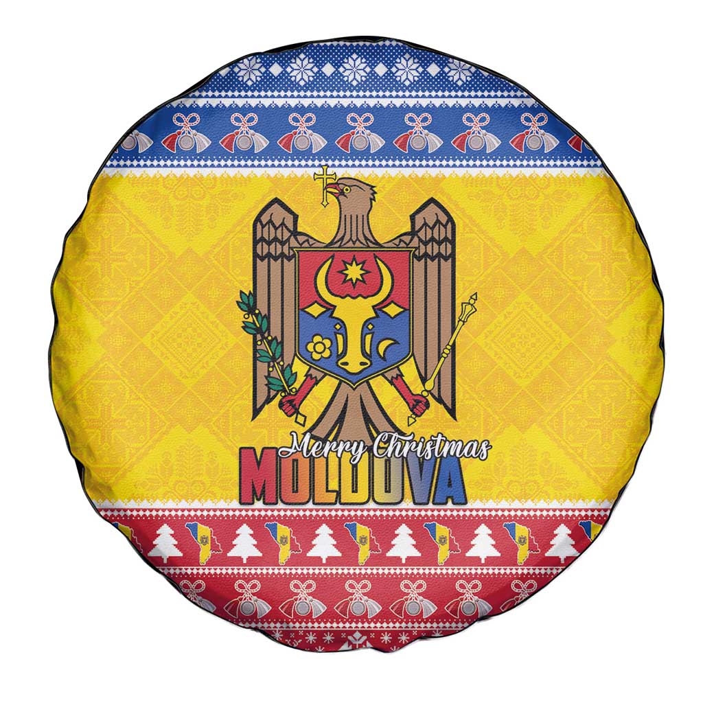 Moldova Christmas Spare Tire Cover Coat Of Arms Craciun fericit - Wonder Print Shop