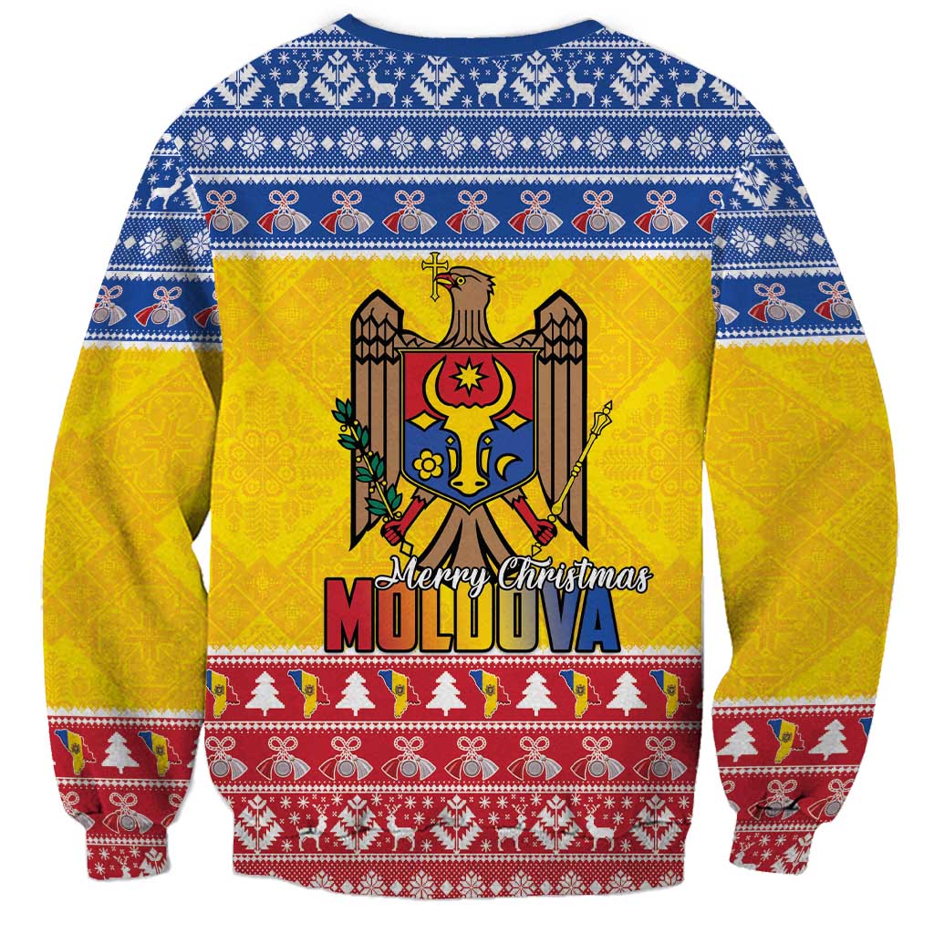Moldova Christmas Sweatshirt Coat Of Arms Craciun fericit - Wonder Print Shop
