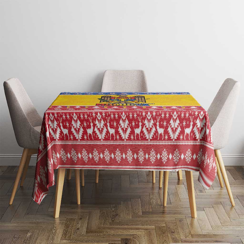 Moldova Christmas Tablecloth Coat Of Arms Craciun fericit - Wonder Print Shop