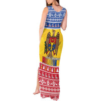 Moldova Christmas Tank Maxi Dress Coat Of Arms Craciun fericit - Wonder Print Shop