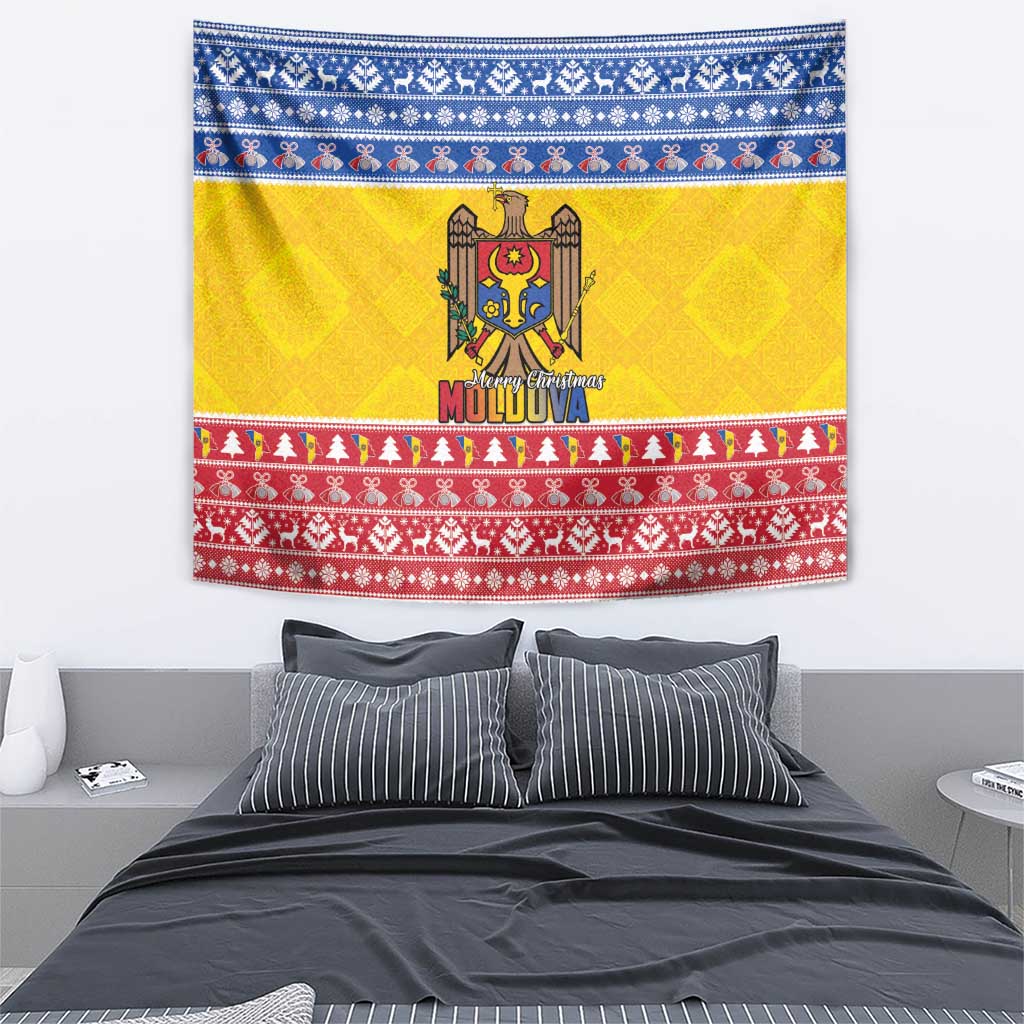 Moldova Christmas Tapestry Coat Of Arms Craciun fericit - Wonder Print Shop