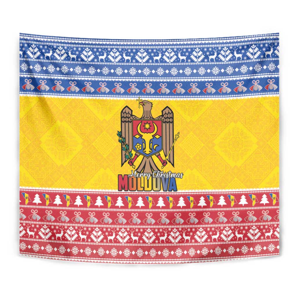 Moldova Christmas Tapestry Coat Of Arms Craciun fericit - Wonder Print Shop