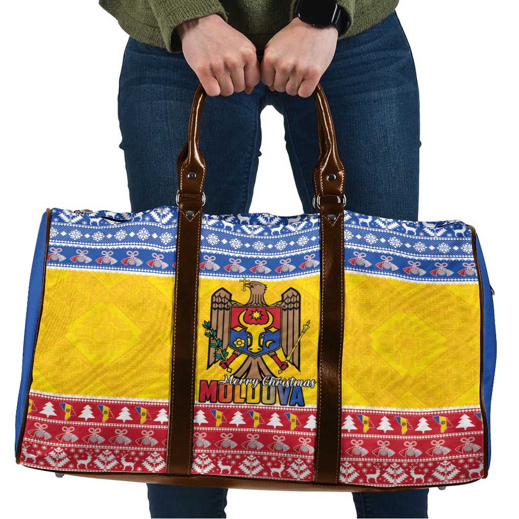 Moldova Christmas Travel Bag Coat Of Arms Craciun fericit - Wonder Print Shop