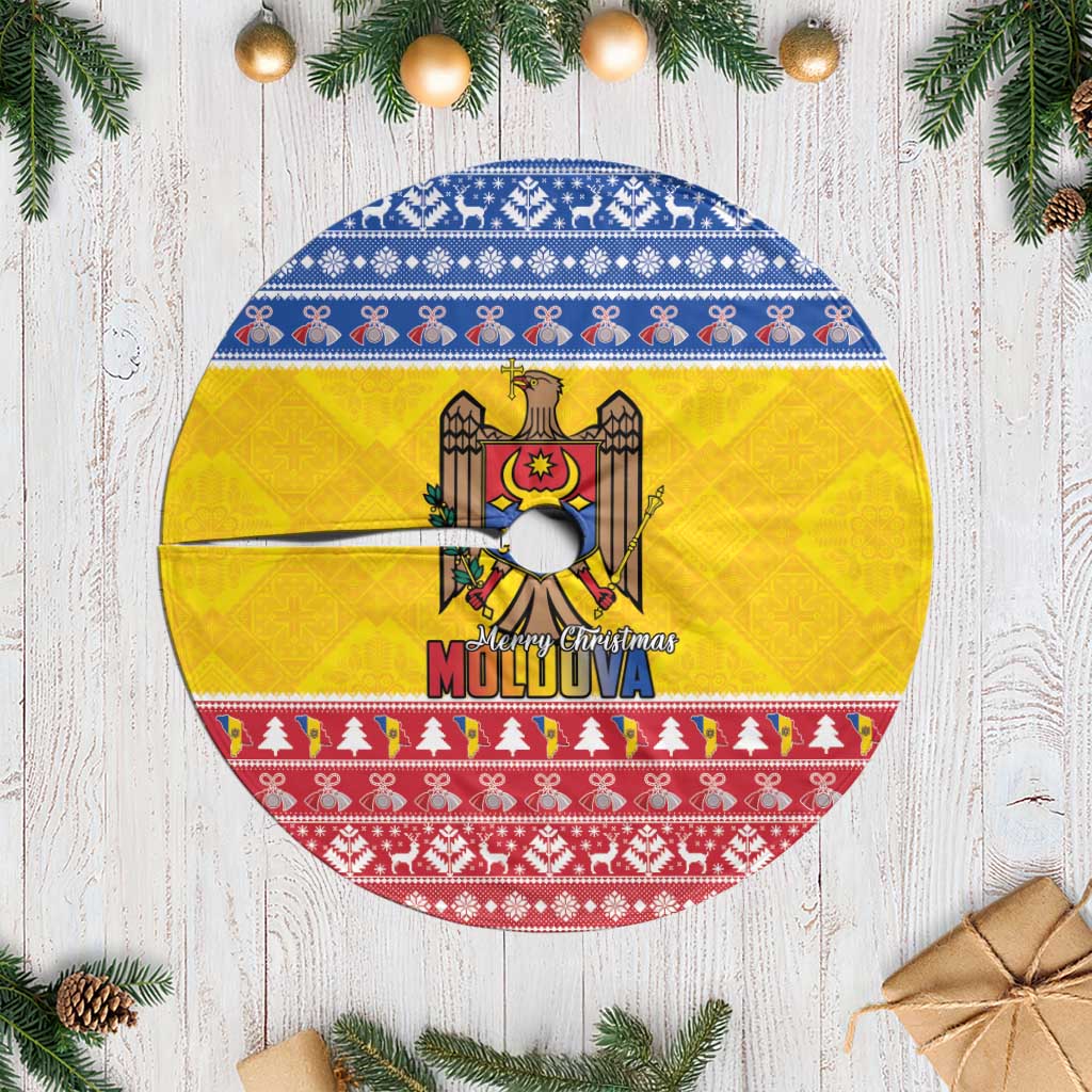 Moldova Christmas Tree Skirt Coat Of Arms Craciun fericit - Wonder Print Shop
