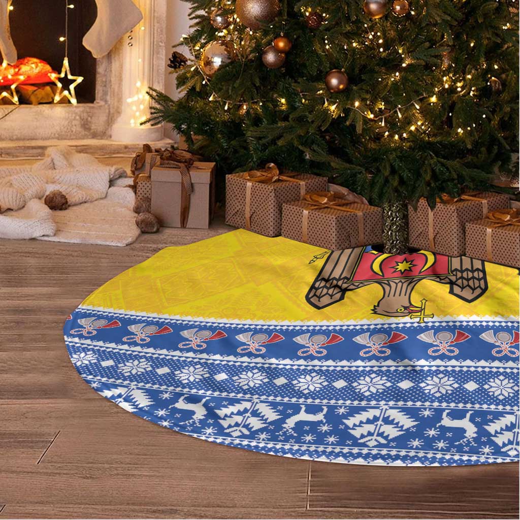 Moldova Christmas Tree Skirt Coat Of Arms Craciun fericit - Wonder Print Shop