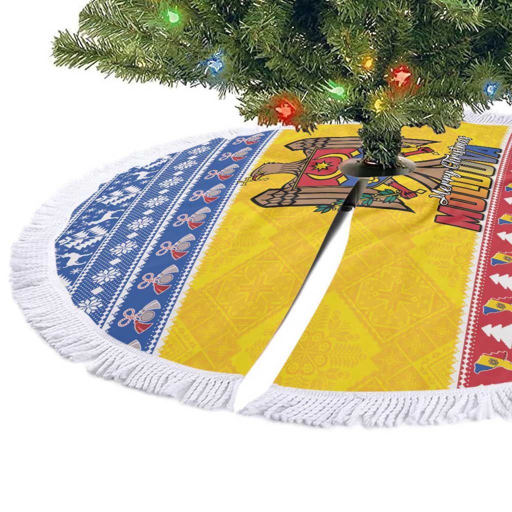 Moldova Christmas Tree Skirt Coat Of Arms Craciun fericit - Wonder Print Shop