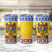 Moldova Christmas Tumbler Cup Coat Of Arms Craciun fericit - Wonder Print Shop
