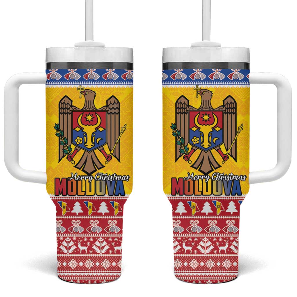 Moldova Christmas Tumbler With Handle Coat Of Arms Craciun fericit - Wonder Print Shop