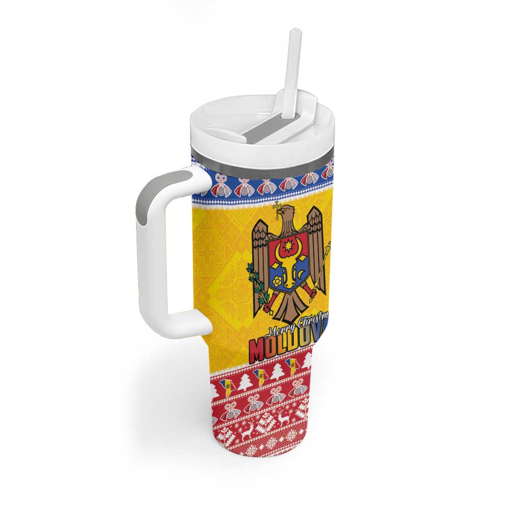 Moldova Christmas Tumbler With Handle Coat Of Arms Craciun fericit - Wonder Print Shop