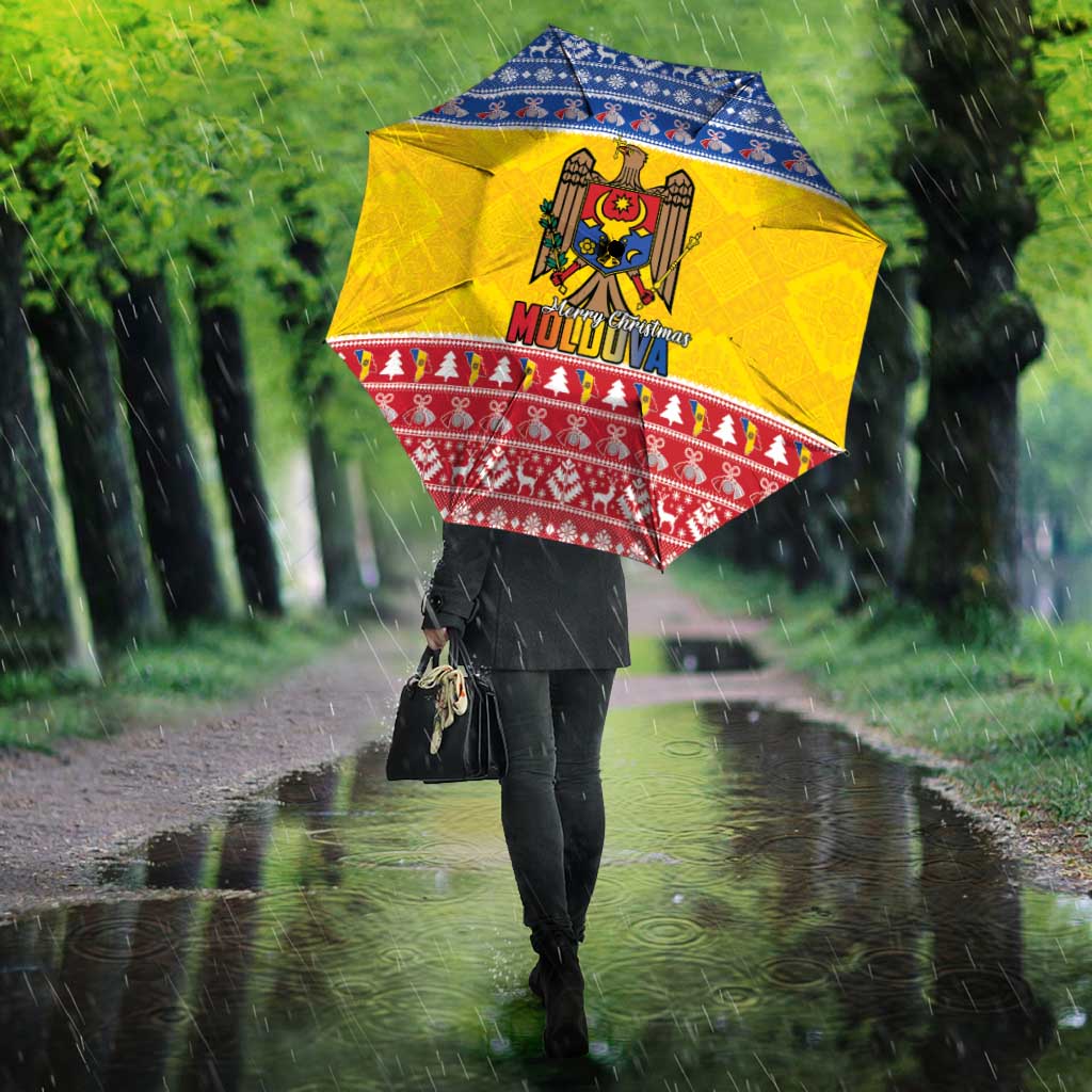 Moldova Christmas Umbrella Coat Of Arms Craciun fericit - Wonder Print Shop