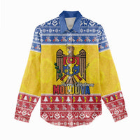 Moldova Christmas Women Casual Shirt Coat Of Arms Craciun fericit - Wonder Print Shop