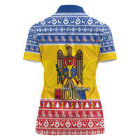 Moldova Christmas Women Polo Shirt Coat Of Arms Craciun fericit - Wonder Print Shop