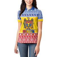 Moldova Christmas Women Polo Shirt Coat Of Arms Craciun fericit - Wonder Print Shop