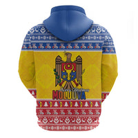 Moldova Christmas Zip Hoodie Coat Of Arms Craciun fericit - Wonder Print Shop