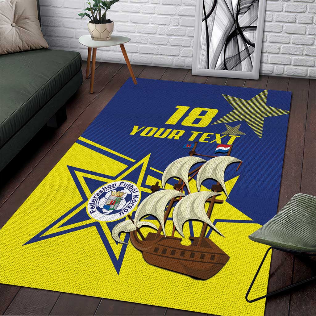 Curacao Football Pride Custom Area Rug La Familia Azul Go Champions - Wonder Print Shop