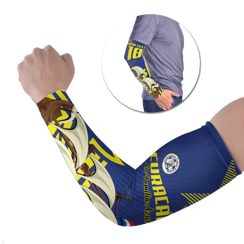 Curacao Football Pride Custom Arm Sleeves La Familia Azul Go Champions - Wonder Print Shop