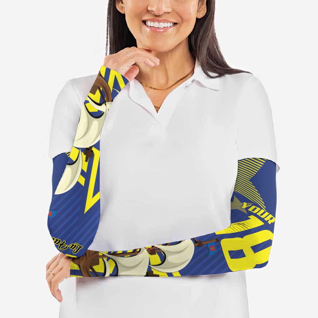 Curacao Football Pride Custom Arm Sleeves La Familia Azul Go Champions - Wonder Print Shop