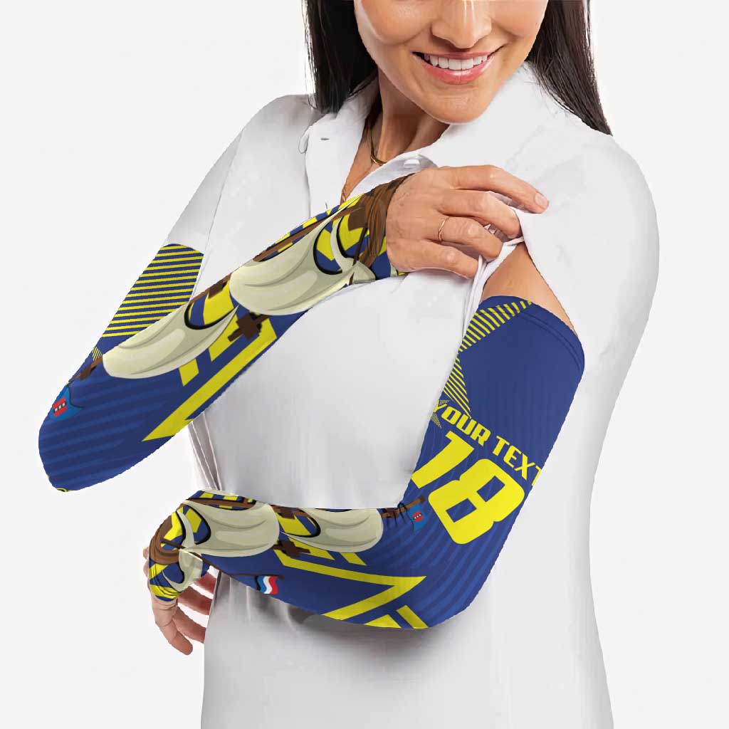 Curacao Football Pride Custom Arm Sleeves La Familia Azul Go Champions - Wonder Print Shop