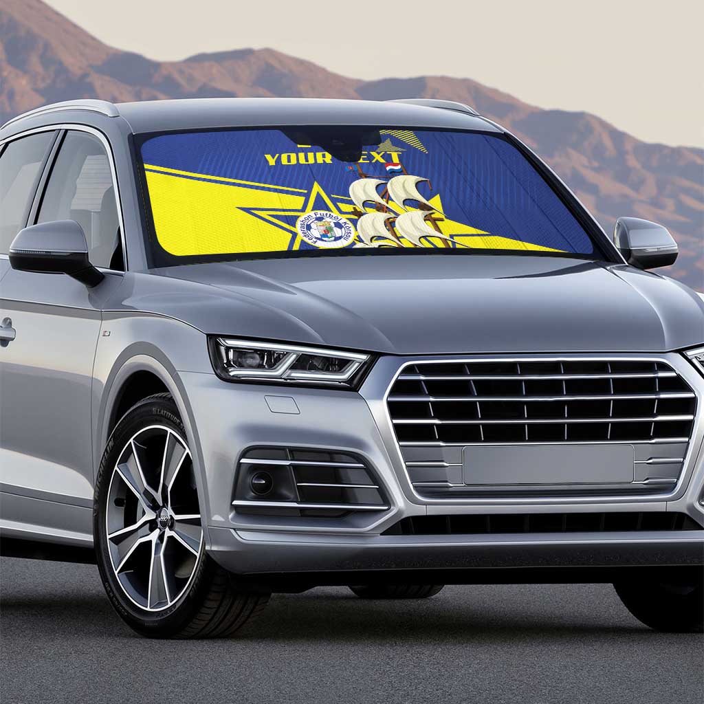 Curacao Football Pride Custom Auto Sun Shade La Familia Azul Go Champions - Wonder Print Shop