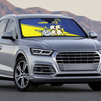 Curacao Football Pride Custom Auto Sun Shade La Familia Azul Go Champions - Wonder Print Shop