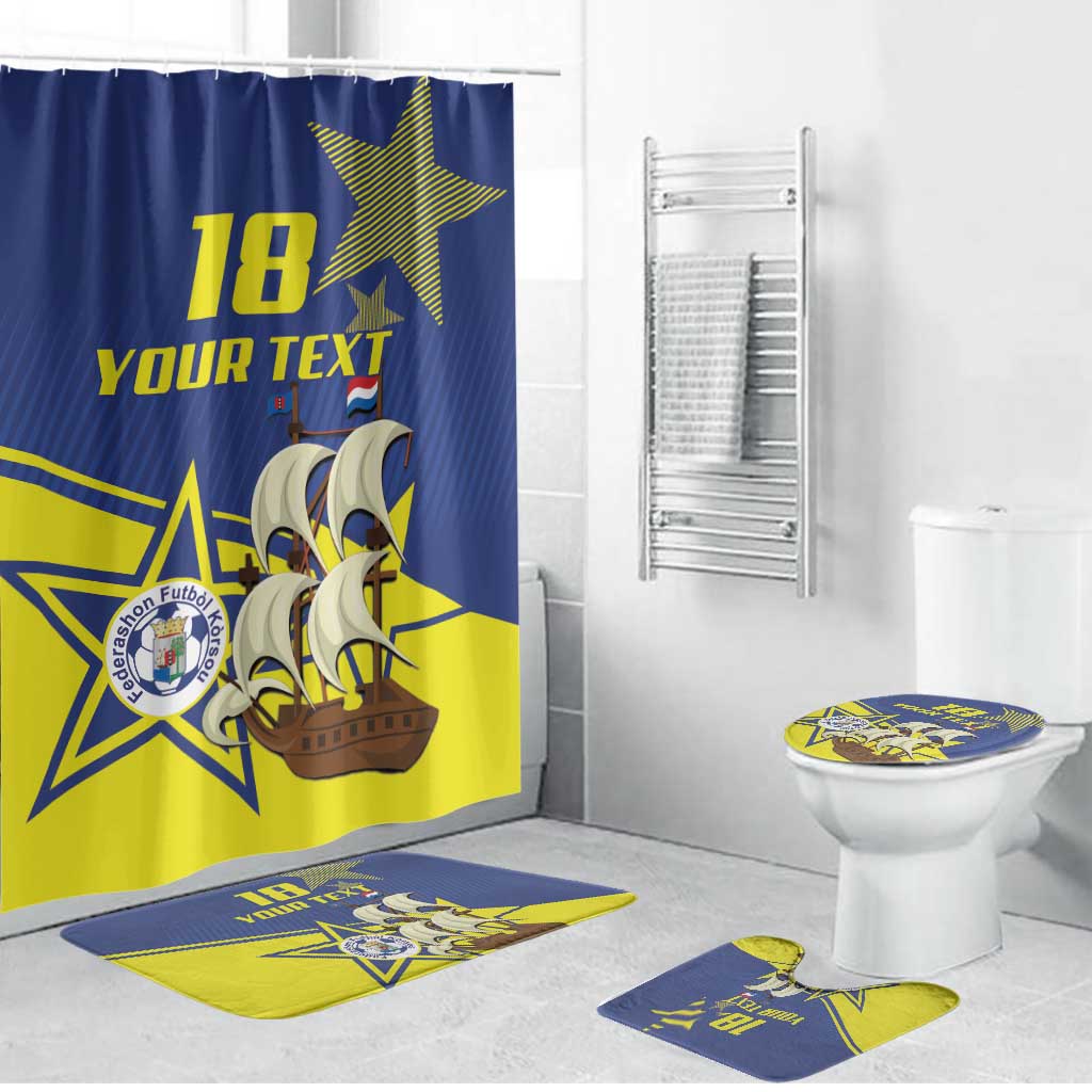 Curacao Football Pride Custom Bathroom Set La Familia Azul Go Champions - Wonder Print Shop