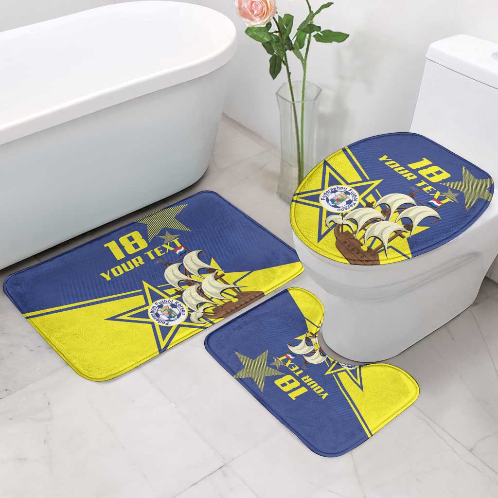 Curacao Football Pride Custom Bathroom Set La Familia Azul Go Champions - Wonder Print Shop