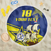 Curacao Football Pride Custom Beach Blanket La Familia Azul Go Champions - Wonder Print Shop