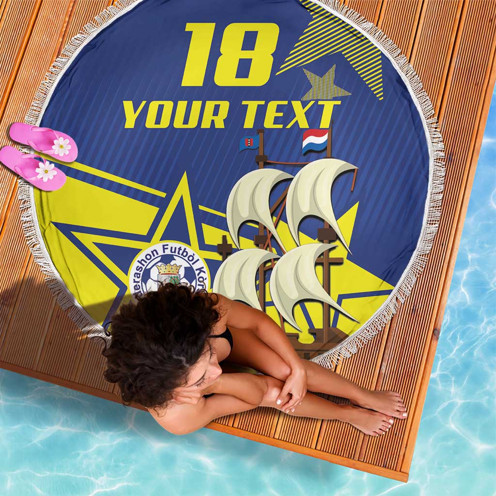 Curacao Football Pride Custom Beach Blanket La Familia Azul Go Champions - Wonder Print Shop