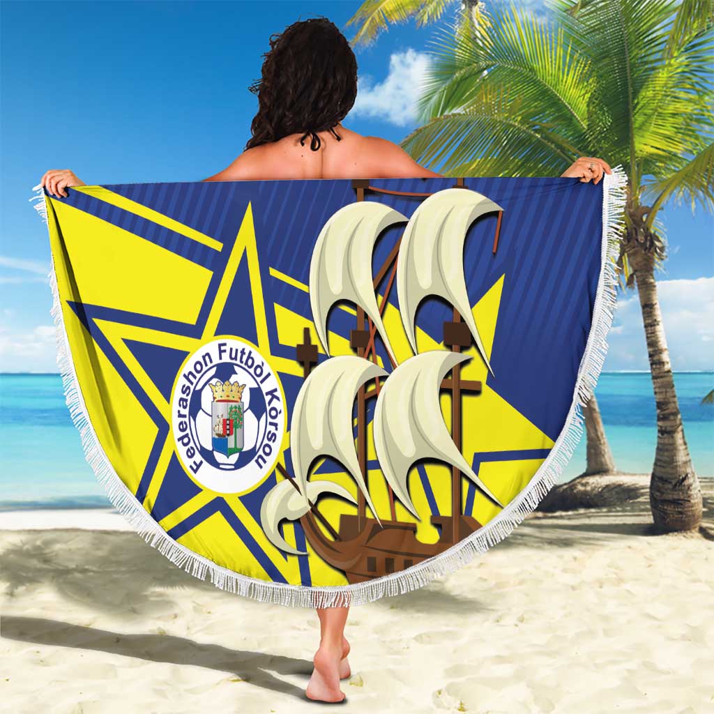 Curacao Football Pride Custom Beach Blanket La Familia Azul Go Champions - Wonder Print Shop