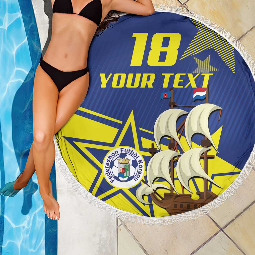 Curacao Football Pride Custom Beach Blanket La Familia Azul Go Champions - Wonder Print Shop