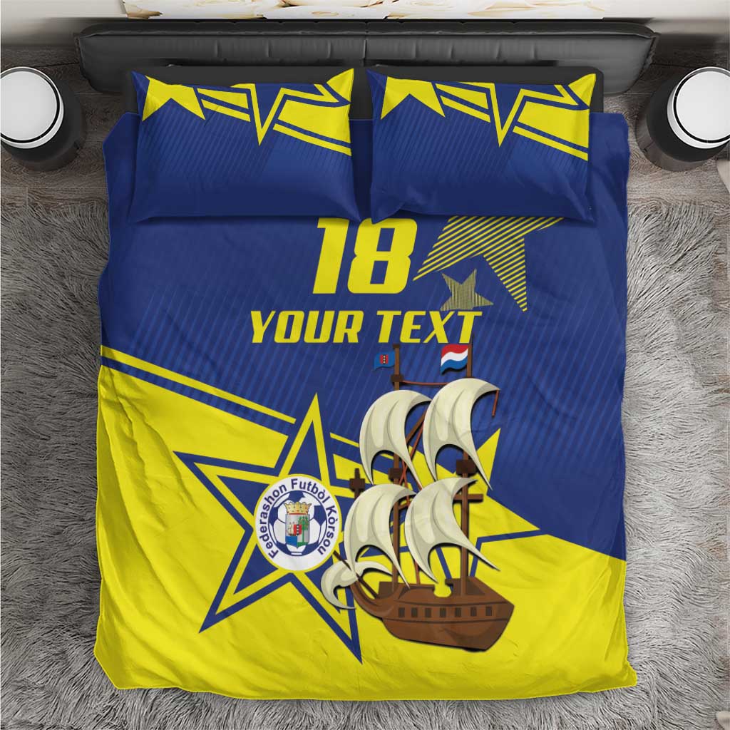 Curacao Football Pride Custom Bedding Set La Familia Azul Go Champions - Wonder Print Shop