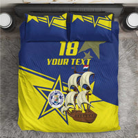 Curacao Football Pride Custom Bedding Set La Familia Azul Go Champions - Wonder Print Shop