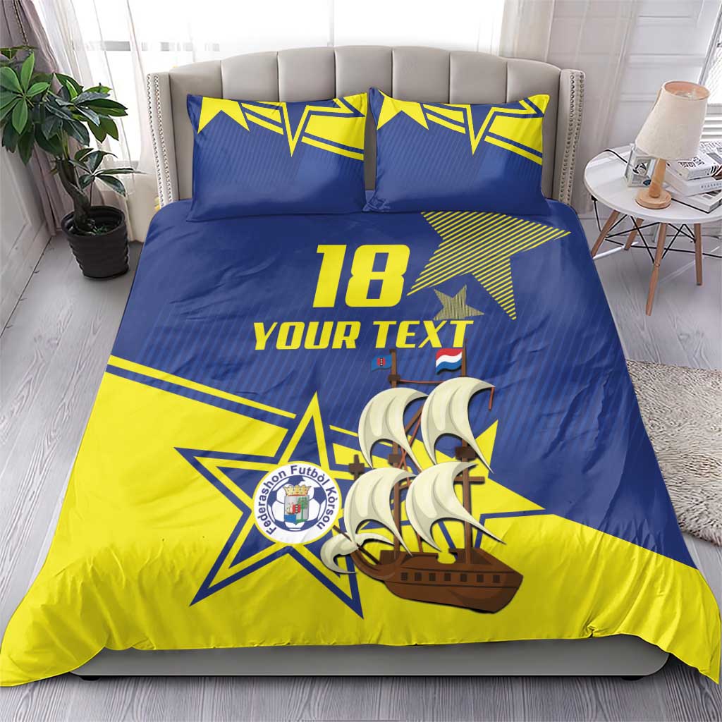 Curacao Football Pride Custom Bedding Set La Familia Azul Go Champions - Wonder Print Shop