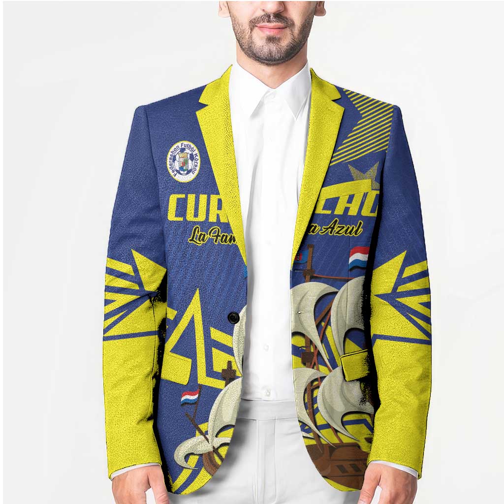 Curacao Football Pride Custom Blazer La Familia Azul Go Champions - Wonder Print Shop