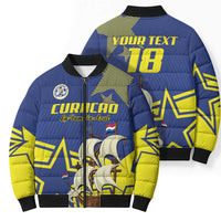 Curacao Football Pride Custom Bomber Puffer Jacket La Familia Azul Go Champions - Wonder Print Shop
