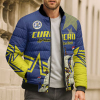 Curacao Football Pride Custom Bomber Puffer Jacket La Familia Azul Go Champions - Wonder Print Shop