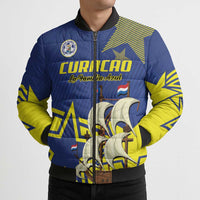 Curacao Football Pride Custom Bomber Puffer Jacket La Familia Azul Go Champions - Wonder Print Shop